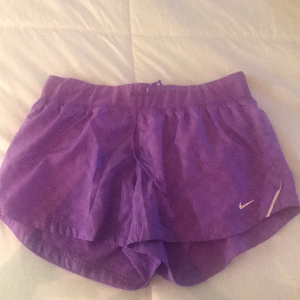 Purple Nike dry fit workout shorts